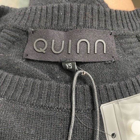 NWT QUINN CASHMERE Classic Black Women's Sweater Dress - Picture 4 of 6